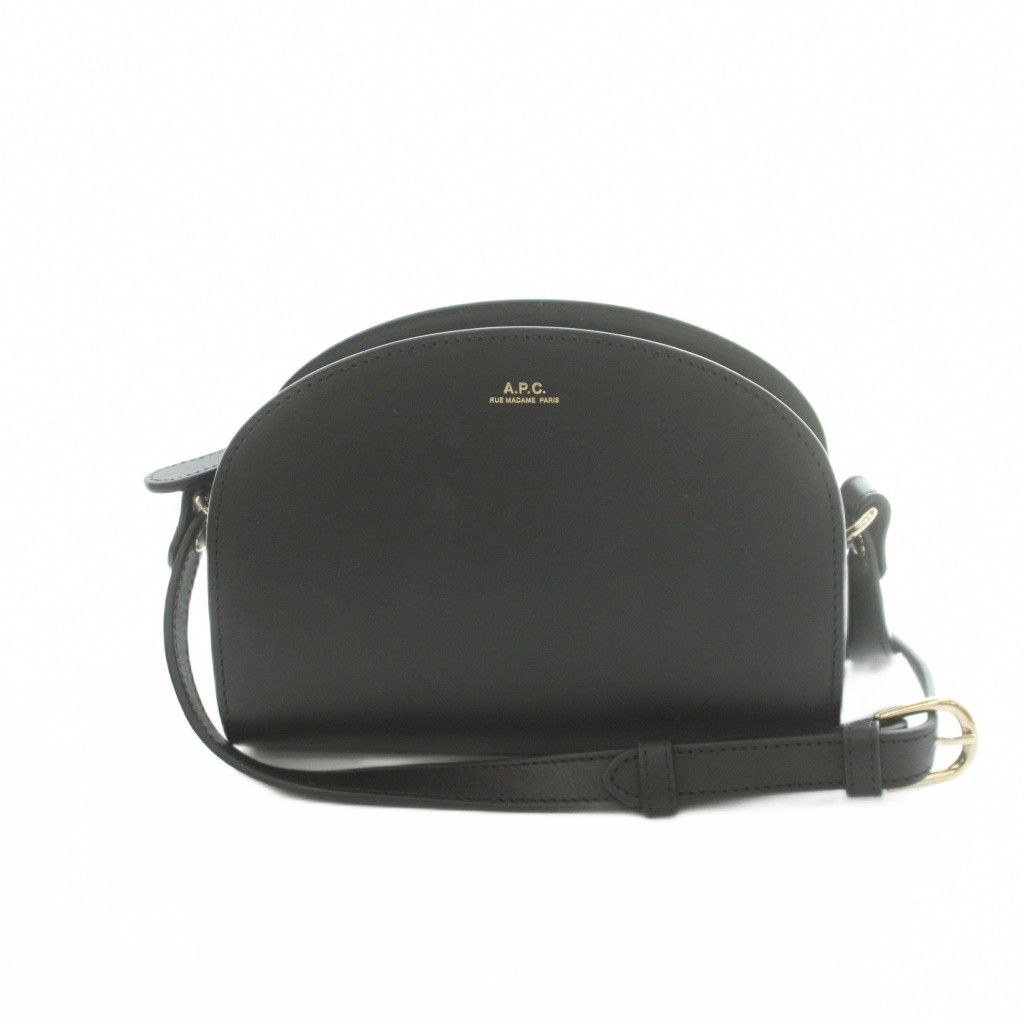 アーペーセー A.P.C. ハーフムーン ショルダーバッグ レザー 黒 ブラック /MI ■GY18