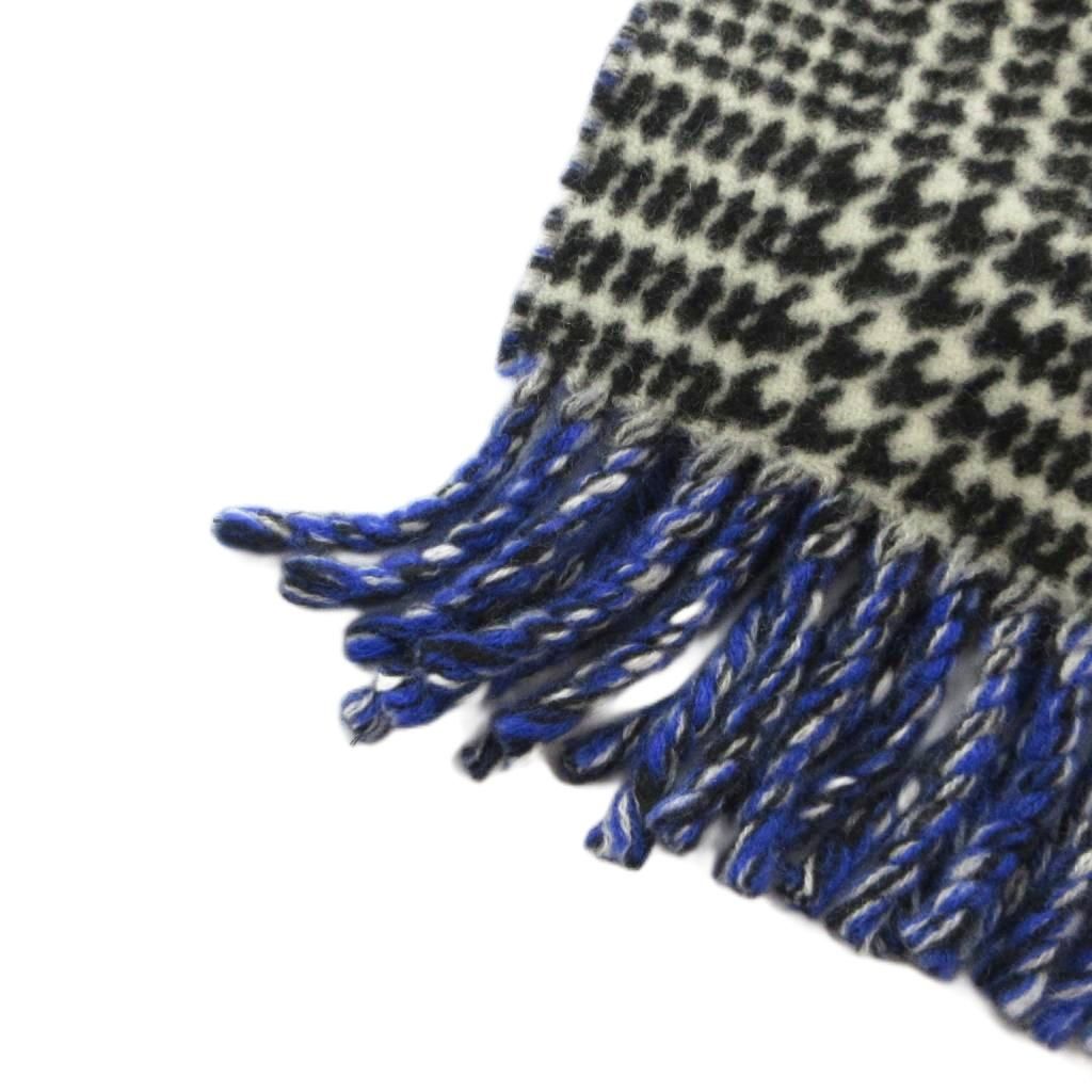 ベルルッティ Berluti マフラー ロゴ フリンジ カシミヤ 青 ブルー 黒