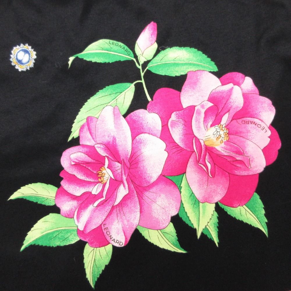 美品 LENARD レオナール カットソー Tシャツ 半袖 花柄 フラワー