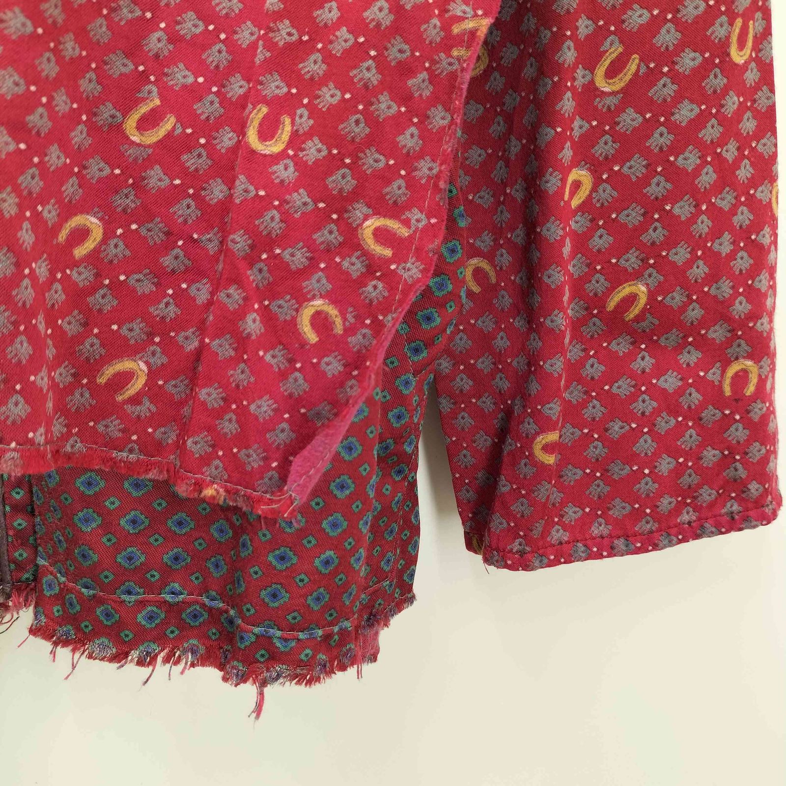 OLDPARK(オールドパーク) 変形 レイヤード ドッキング 総柄シャツ オールドパーク OLDPARK 変形 レイヤード ドッキング 総柄シャツ