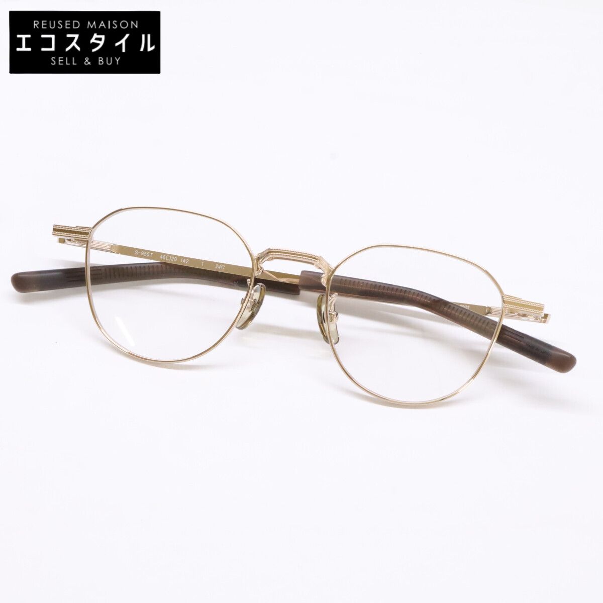 999.9　フォーナインズ　【新品同様】S-955T 1 TITANIUM クラウンパントシェイプ アイウェア　46□20-142