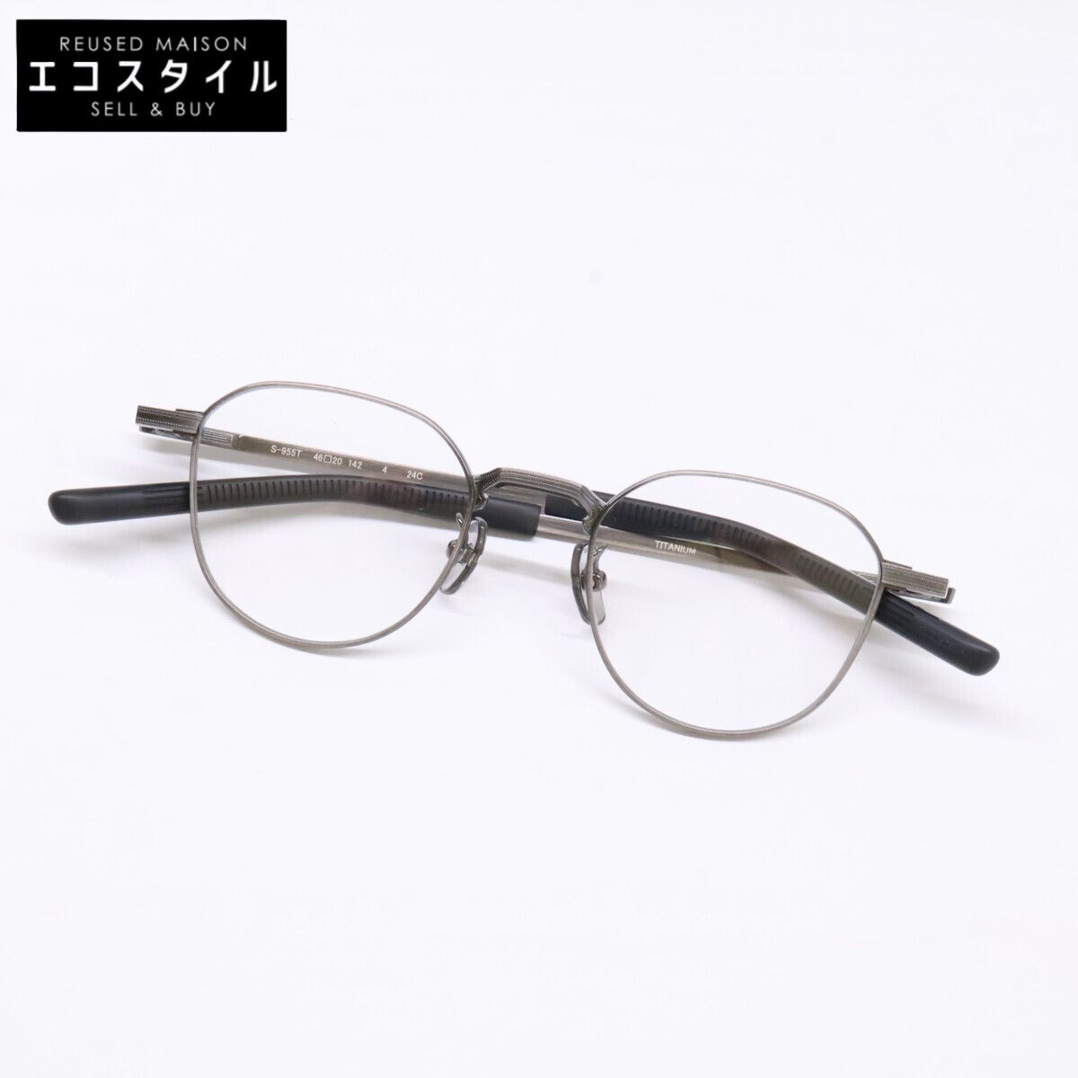 999.9　フォーナインズ　【新品同様】S-955T 4 TITANIUM クラウンパントシェイプ アイウェア　46□20-142