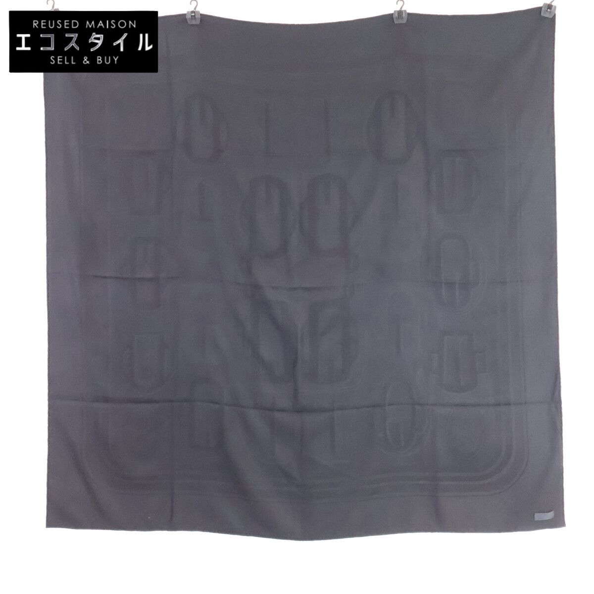 HERMES　エルメス　【美品】BOUCLERIE MODERNE モダンなバックル カシミヤ/シルク カレ115