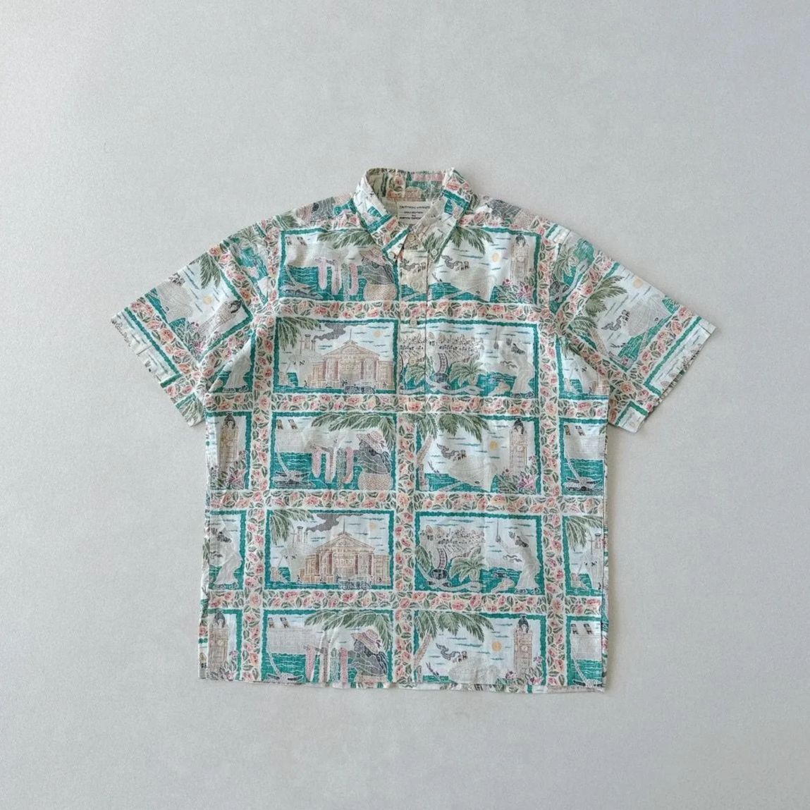 90s レインスプーナー ディートリッヒ・ヴァレス コラボ アロハシャツ L 総柄