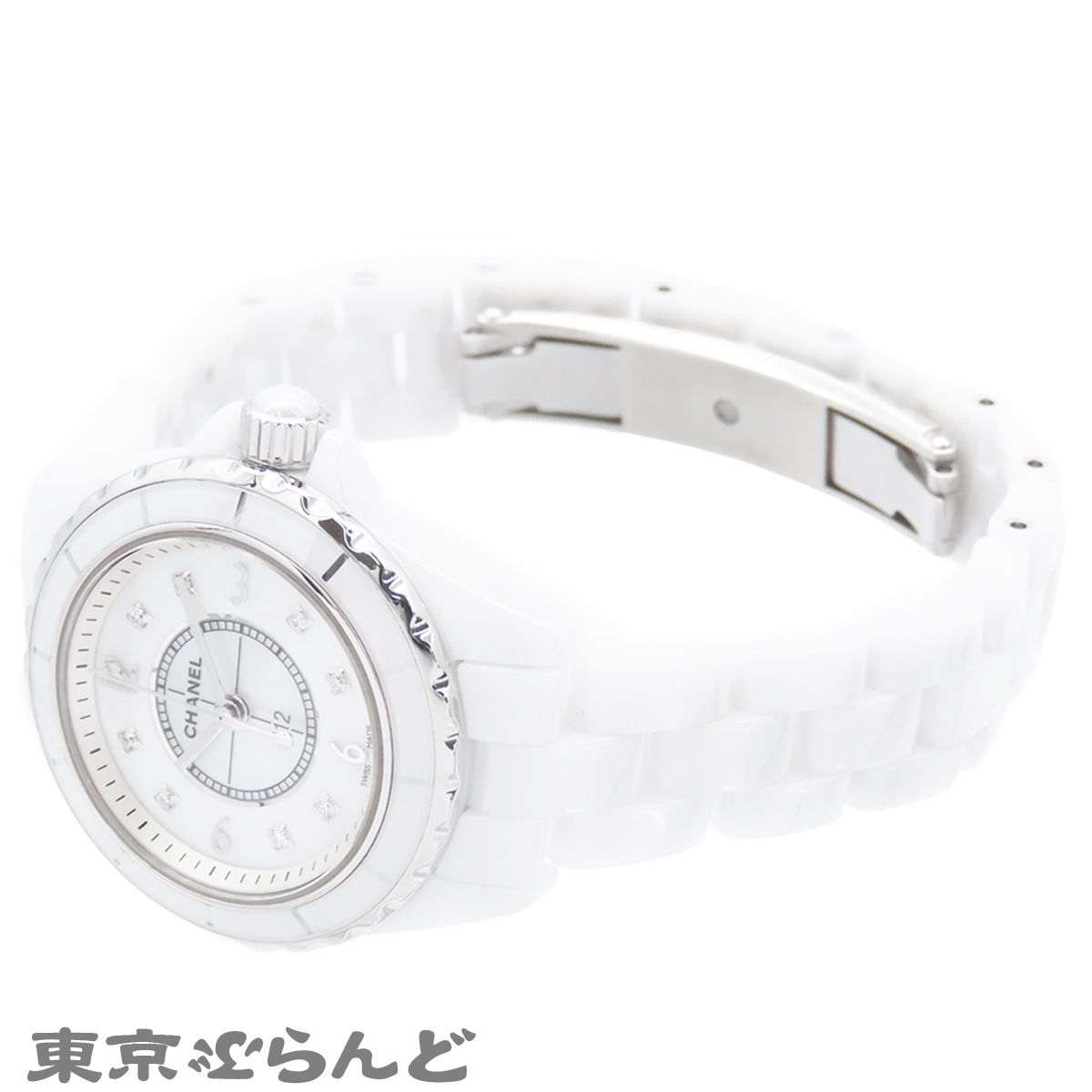 シャネル CHANEL J12 H2570 ホワイト セラミック SS ダイヤモンド 8PD