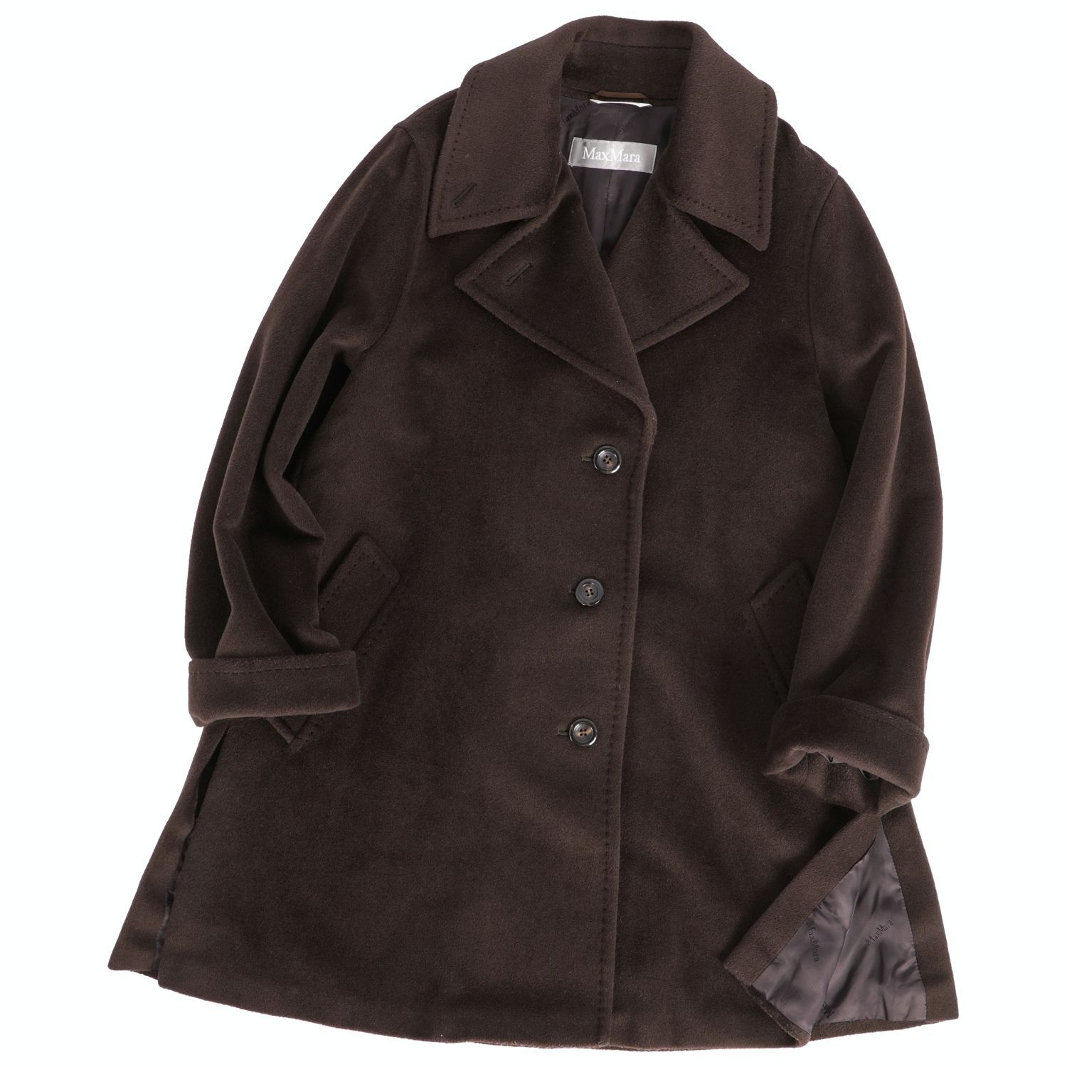 美品 マックスマーラ Max Mara コート チェスターコート ハーフ丈 ウー