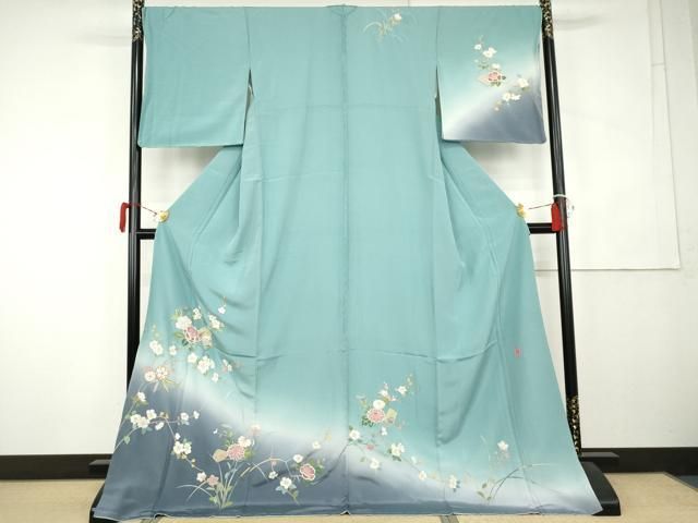 平和屋着物●中国三大刺繍 スワトウ刺繍 汕頭刺繍 訪問着 作家物 百人一首 枝花文 暈し染め 金糸 ロング丈 正絹 逸品 未使用 AABK6463cs 38,870円