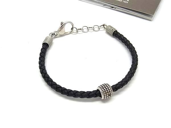 DAMIANI ダミアーニ ブレスレット メトロポリタン 20068302 ブラック シルバー系 レザー SV925 ユニセックス 美品