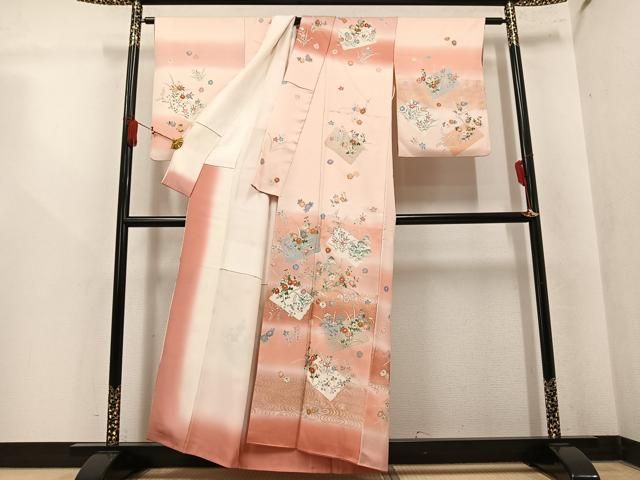 平和屋着物●訪問着　貝桶花筏文　暈し染め　金彩　正絹　逸品　AABK7044ph 平和屋着物○訪問着 花筏 暈し染め 金彩 正絹 逸品 AABK8251ph - メルカリ