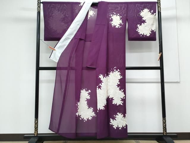 平和屋着物＊夏物 訪問着 絽 楓シルエット 光琳水 金銀彩 正絹 逸品