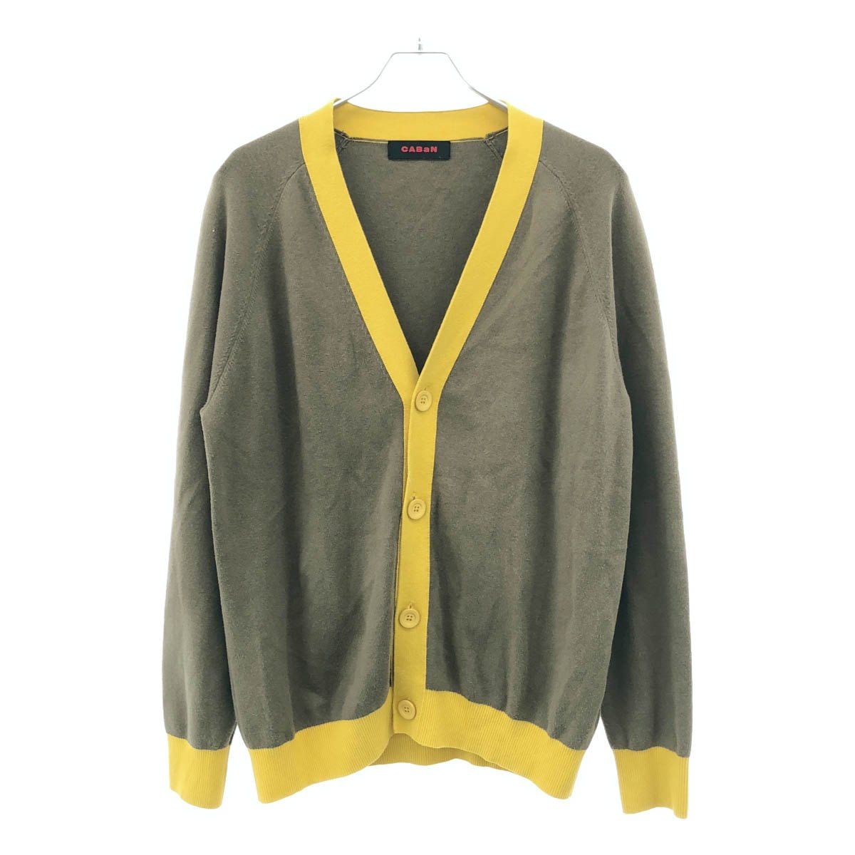 CABaN キャバン 20AW コットンカシミヤ バイカラーVネックカーディガン