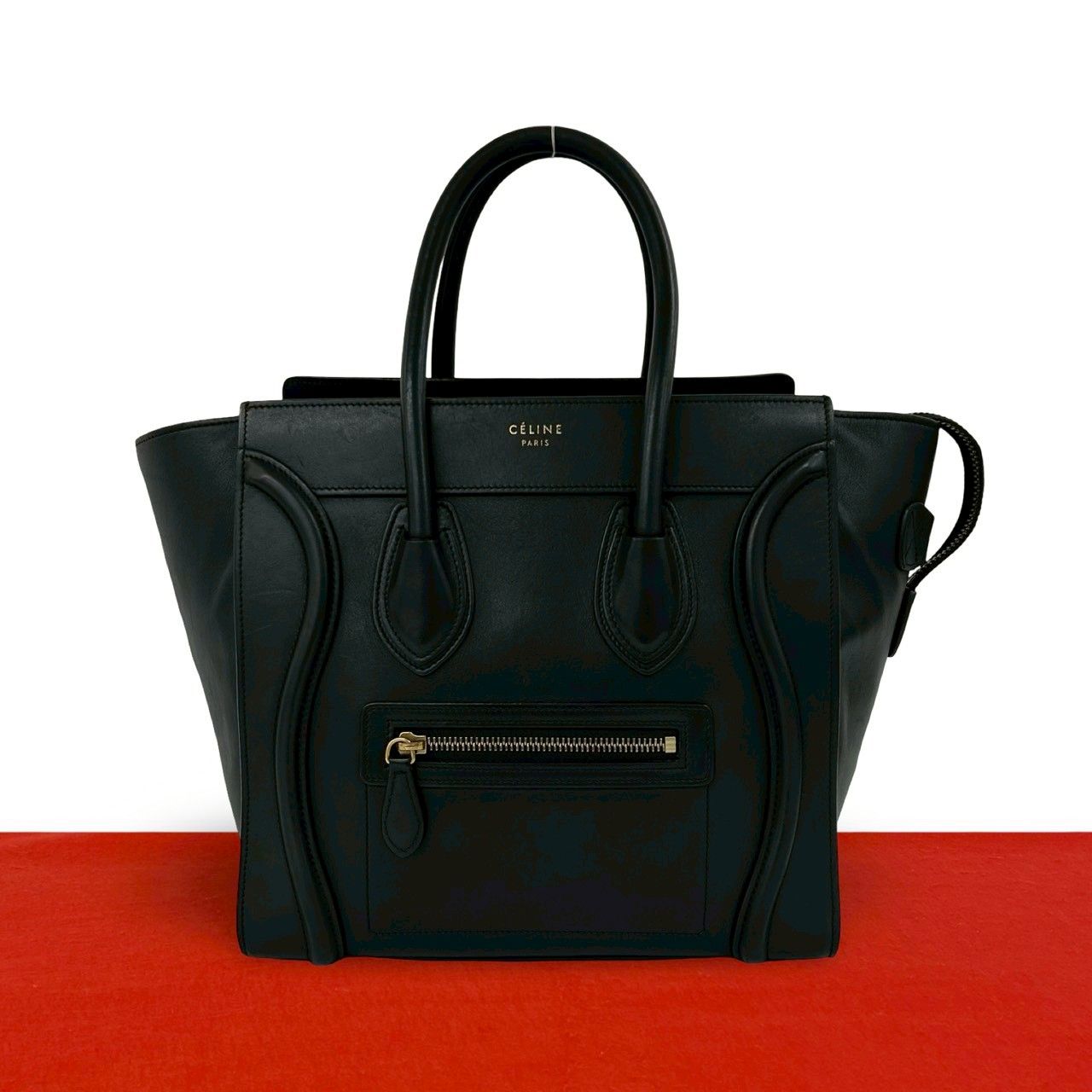 極 美品 希少品 CELINE セリーヌ ラゲージ マイクロショッパー ロゴ
