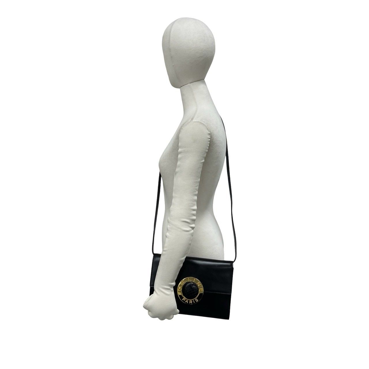 袋付き CELINE セリーヌ ヴィンテージ サークルロゴ 金具 レザー 本革