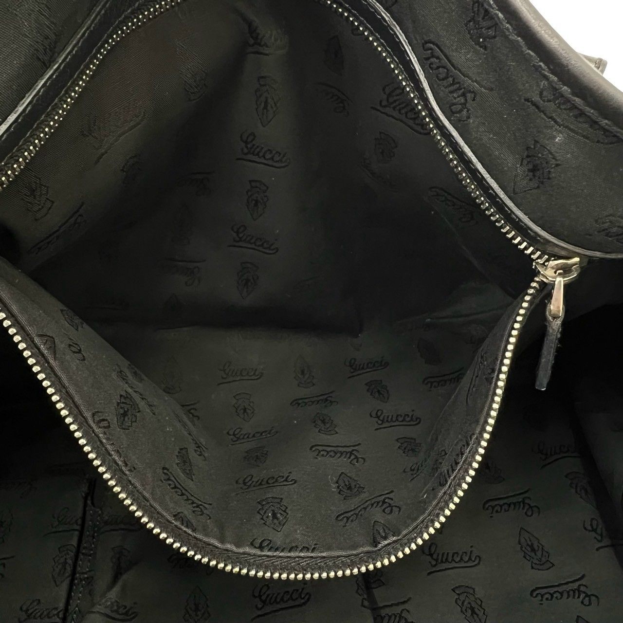 極 美品 GUCCI グッチ GGツインズ シマ レザー 本革 ロゴ 金具 トート 