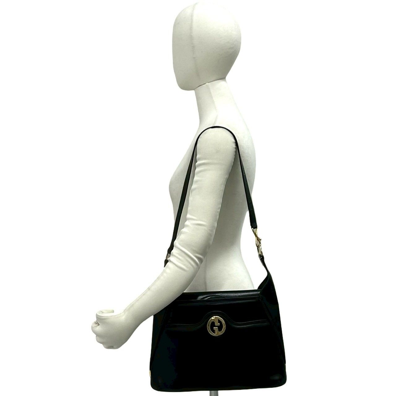 極 美品 希少品 GUCCI グッチ オールドグッチ G ロゴ 金具 レザー 本革