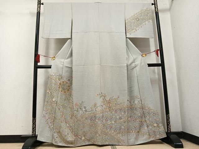 平和屋着物○訪問着 総刺繍 中国三大刺繍 汕頭刺繍 スワトウ刺繍 草花