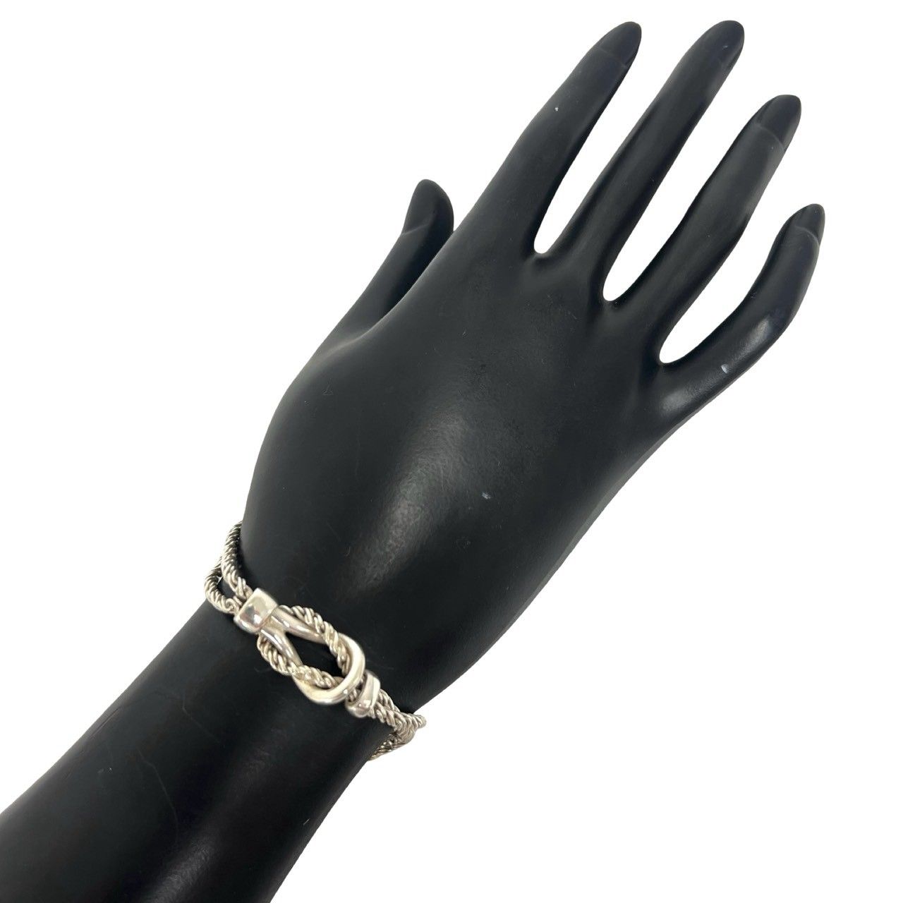 極 美品 TIFFANY&Co. ティファニー ヴィンテージ センターノット ダブルロープ ブレスレット シルバー925 アクセサリー シルバー 135-1 極 美品 TIFFANY&Co. ティファニー ヴィンテージ センターノット