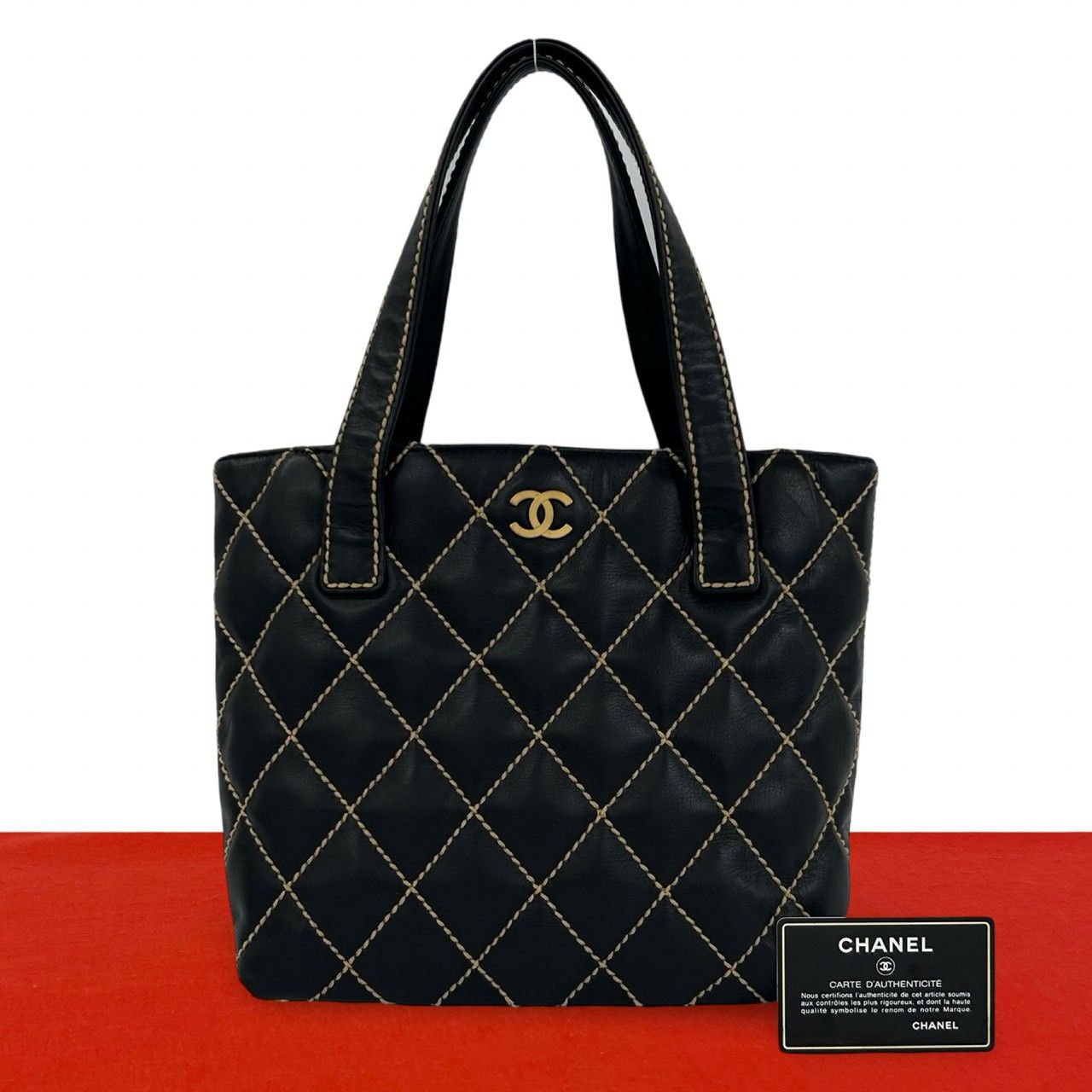 極 美品 カード シール有 7番台 CHANEL シャネル ワイルドステッチ