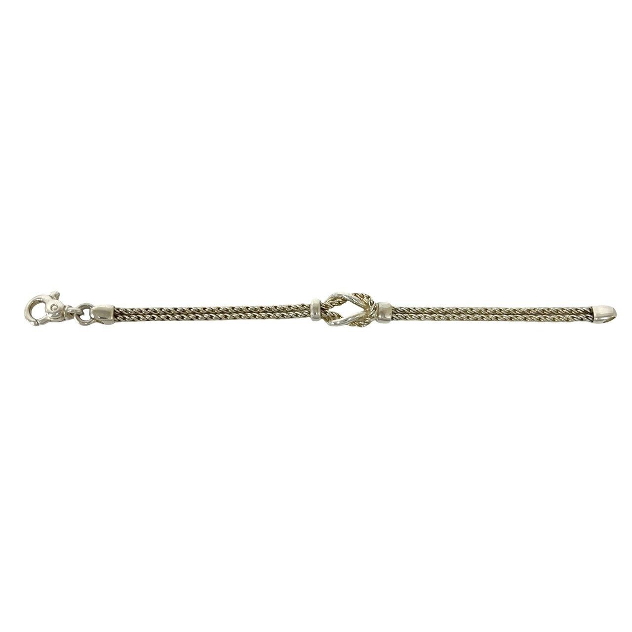 極 美品 TIFFANY&Co. ティファニー ヴィンテージ センターノット ダブルロープ ブレスレット シルバー925 アクセサリー シルバー 94233
