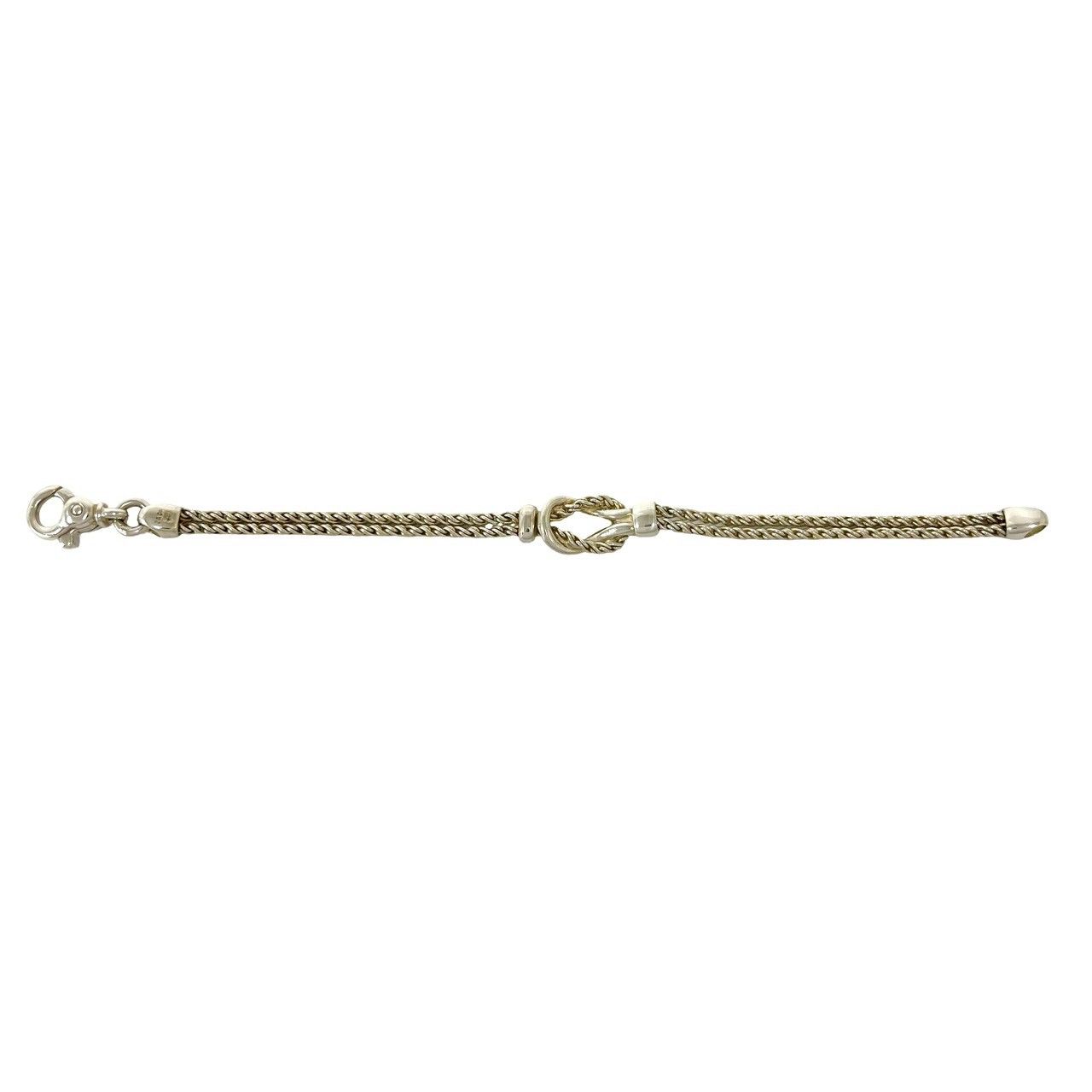 極 美品 TIFFANY&Co. ティファニー ヴィンテージ センターノット ダブルロープ ブレスレット シルバー925 アクセサリー シルバー 94233
