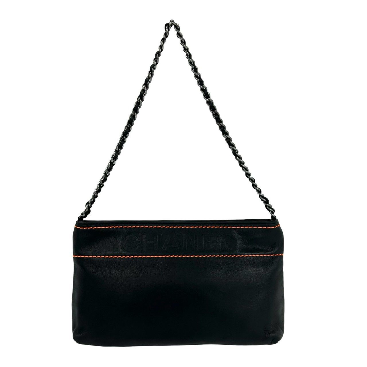 極 美品 シール有 9番台 CHANEL シャネル ロゴ 型押し ラムスキン