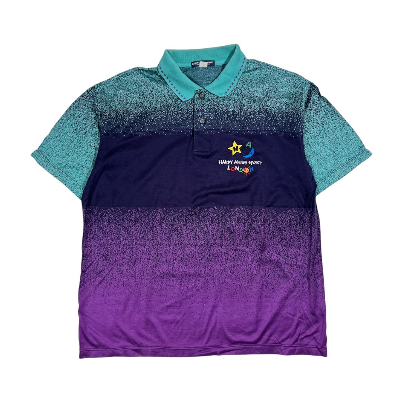 HARDY AMIES SPORT 半袖ポロシャツ M HARDY AMIES SPORT ハーディエイミス グラデーション デザイン 半袖