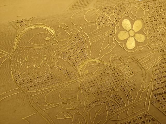 平和屋着物○中国三大刺繍 スワトウ相良刺繍 汕頭相良刺繍 総刺繍 太鼓