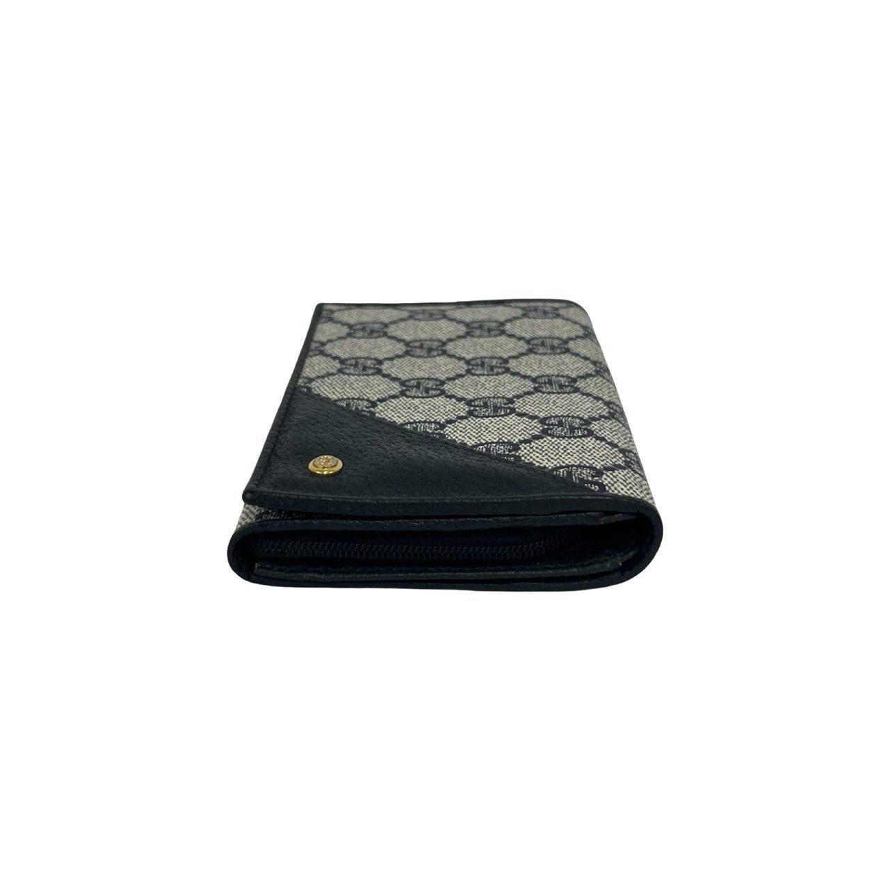 極 美品 希少品 GUCCI グッチ GG ロゴ 柄 金具 レザー 本革 二つ折り