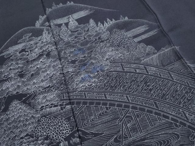 平和屋着物□訪問着 刺繍 渡橋風景花文 正絹 逸品 DABI1847qa - メルカリ