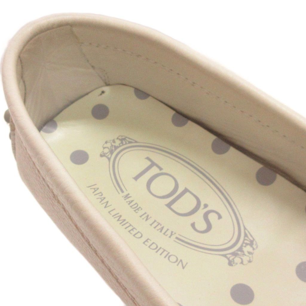 トッズ TOD'S ドライビングシューズ ローファー コイン レザー 白