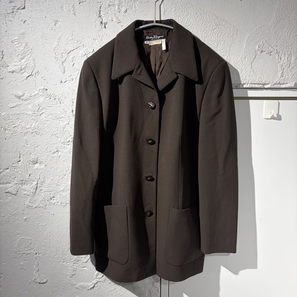 Salvatore Ferragamo 極美品 カシミヤ混 テーラードジャケット Salvatore Ferragamo サルヴァトーレ・フェラガモ Tailored Jacket