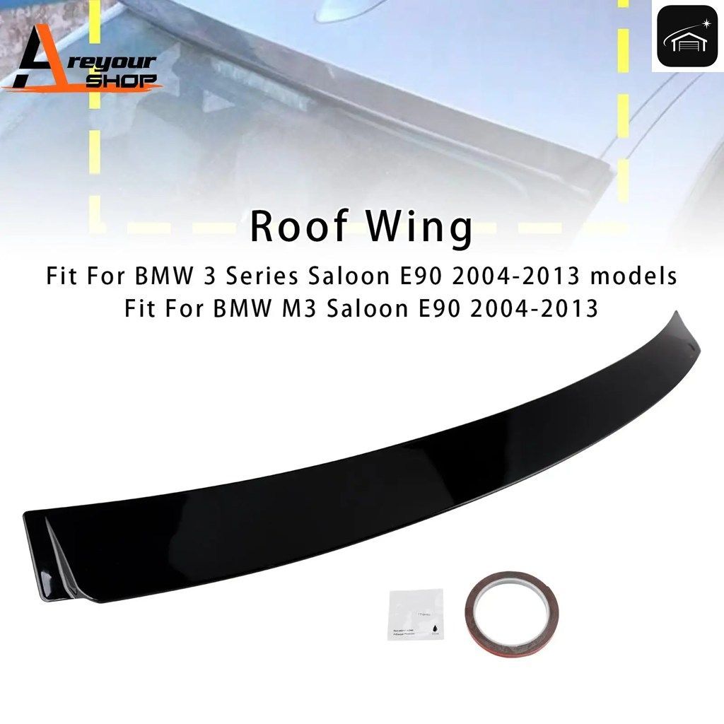 BMW 3シリーズ E90 2005 2006 2007 - 12用 グロス リアルーフ スポイラー ウィンドウ ウィング カスタム パーツ