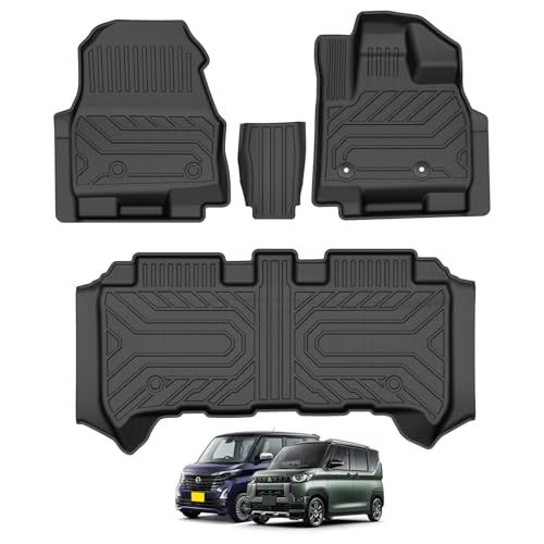 N◆GIMUYA ニッサン 新型 ルークス 40系 3D フロアマット ミツビシ デリカミニ 立体カーマット ROOX B44A B45A B47A B48A R2.3～DELICA B34 35 37 38A R5.5～ 運転席 助手席 2列目 カーマット