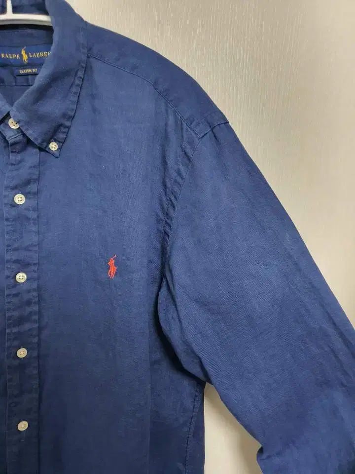 105)POLO RALPH LAUREN (ポロラルフローレン) リネン シャツ ネイビー