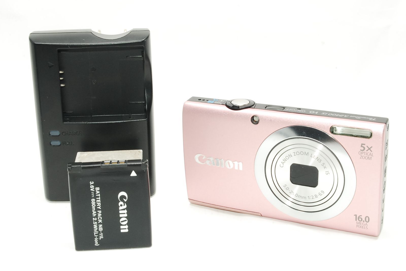 Canon PowerShot A2400 IS デジタルカメラ ピンク【現状品】r496