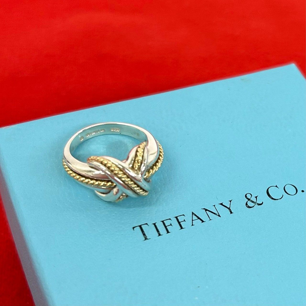 極 美品 TIFFANY&Co. ティファニー シグネチャー クロス リング