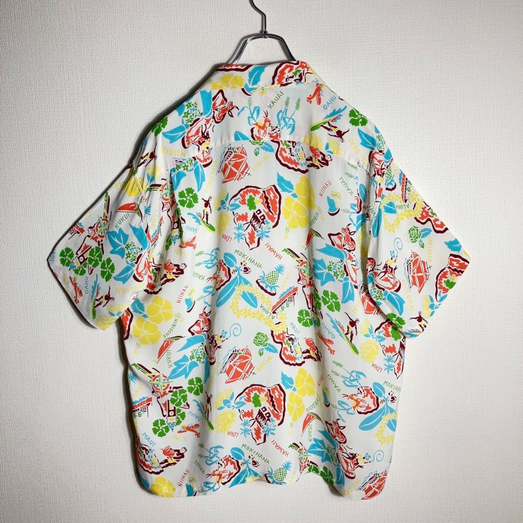 極美品】SUNSURF アロハシャツ 半袖 開襟 サーフ ハワイ 白 XL - メルカリ