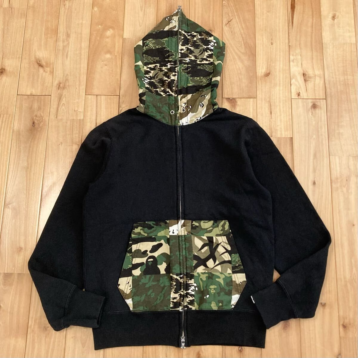 BAPE CAMO フルジップ パーカー Sサイズ a bathing ape full zip 