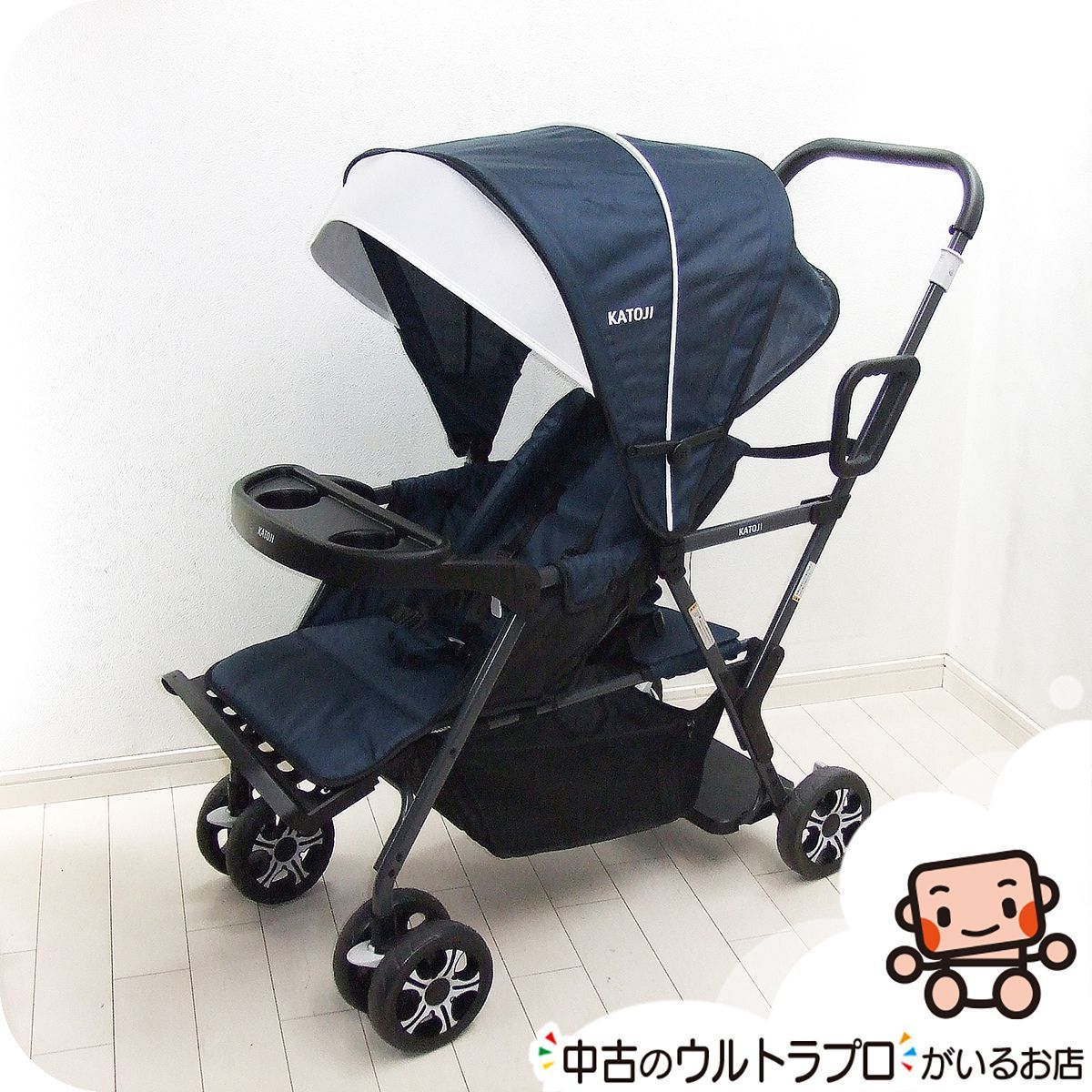 お得っ！厳選中古】綺麗 二人乗りベビーカー KATOJI 二人でゴー 年子