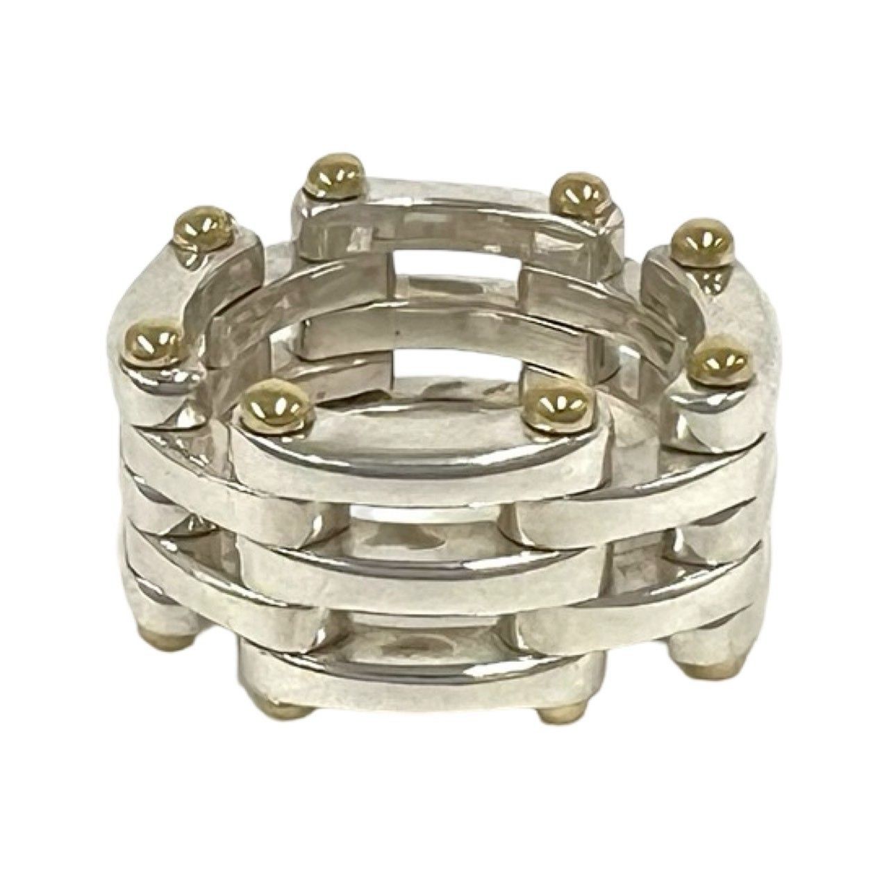 18金925 コンビゲートリング７号 極 美品 TIFFANY&Co. ティファニー ゲート リング シルバー925 K18