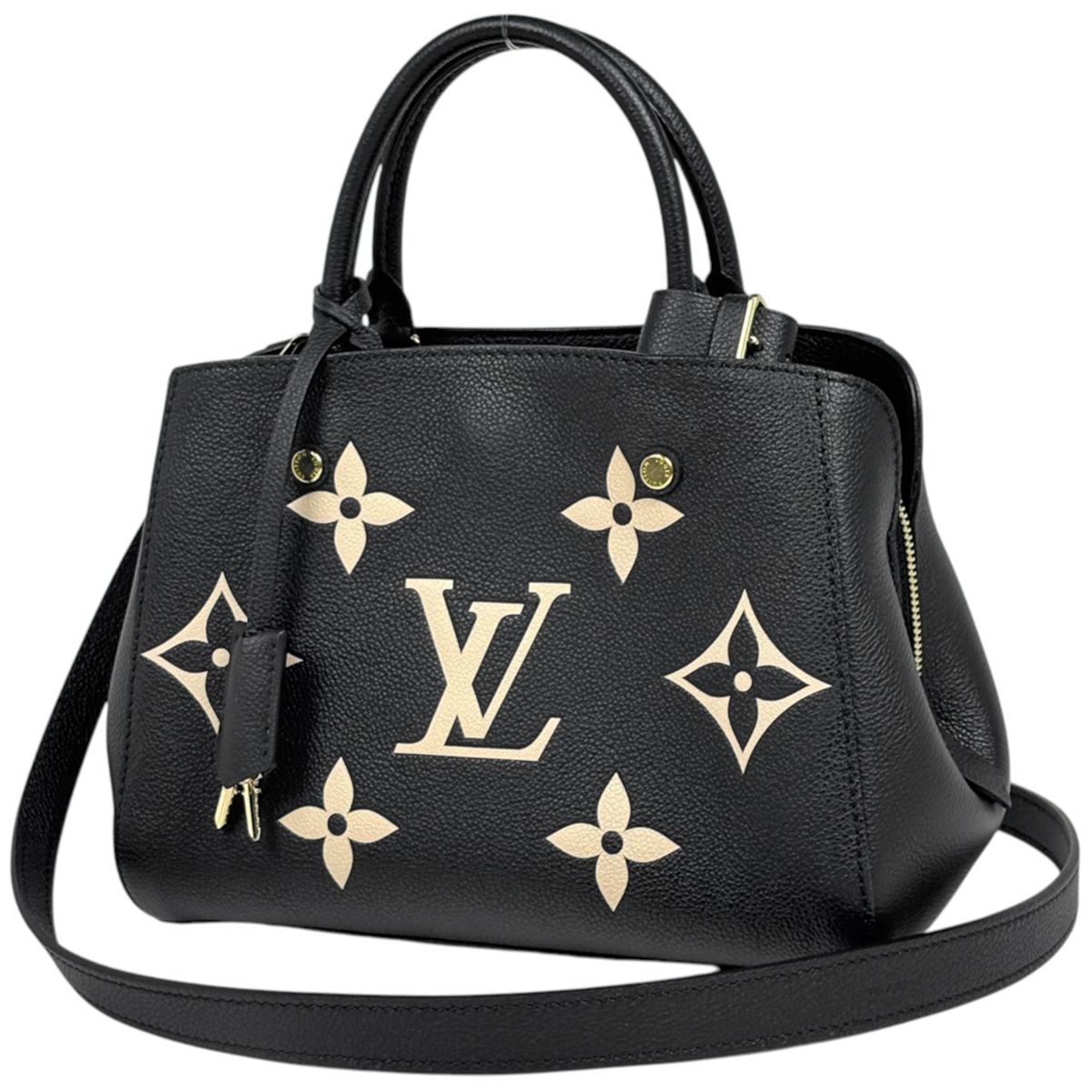 ルイ・ヴィトン Louis Vuitton モンテーニュBB ハンドバッグ バイカラー 2WAY モノグラムアンプラント ブラック ベージュ M45778 レディース 【中古】 199,000円