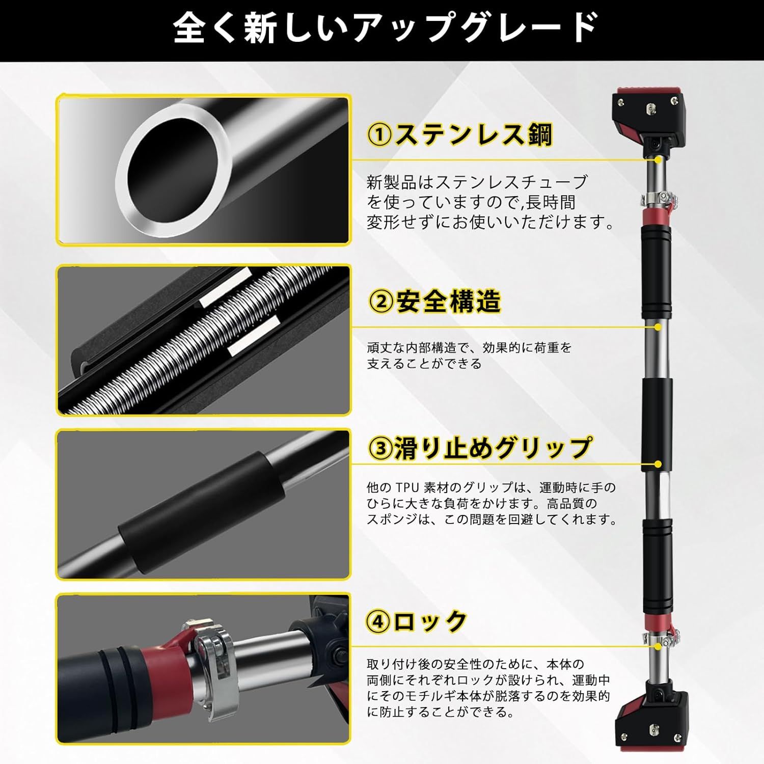 Supaliss懸垂バーチンニングバー懸垂マシンぶら下がり健康器ドア掛け