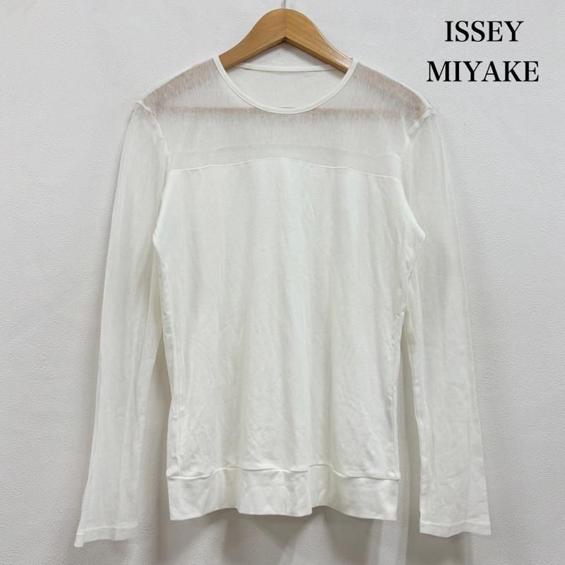 ISSEY MIYAKE イッセイミヤケ長袖シースルーカットソー イッセイミヤケ 長袖 クルーネック シアー シースルー 切替 デザイン