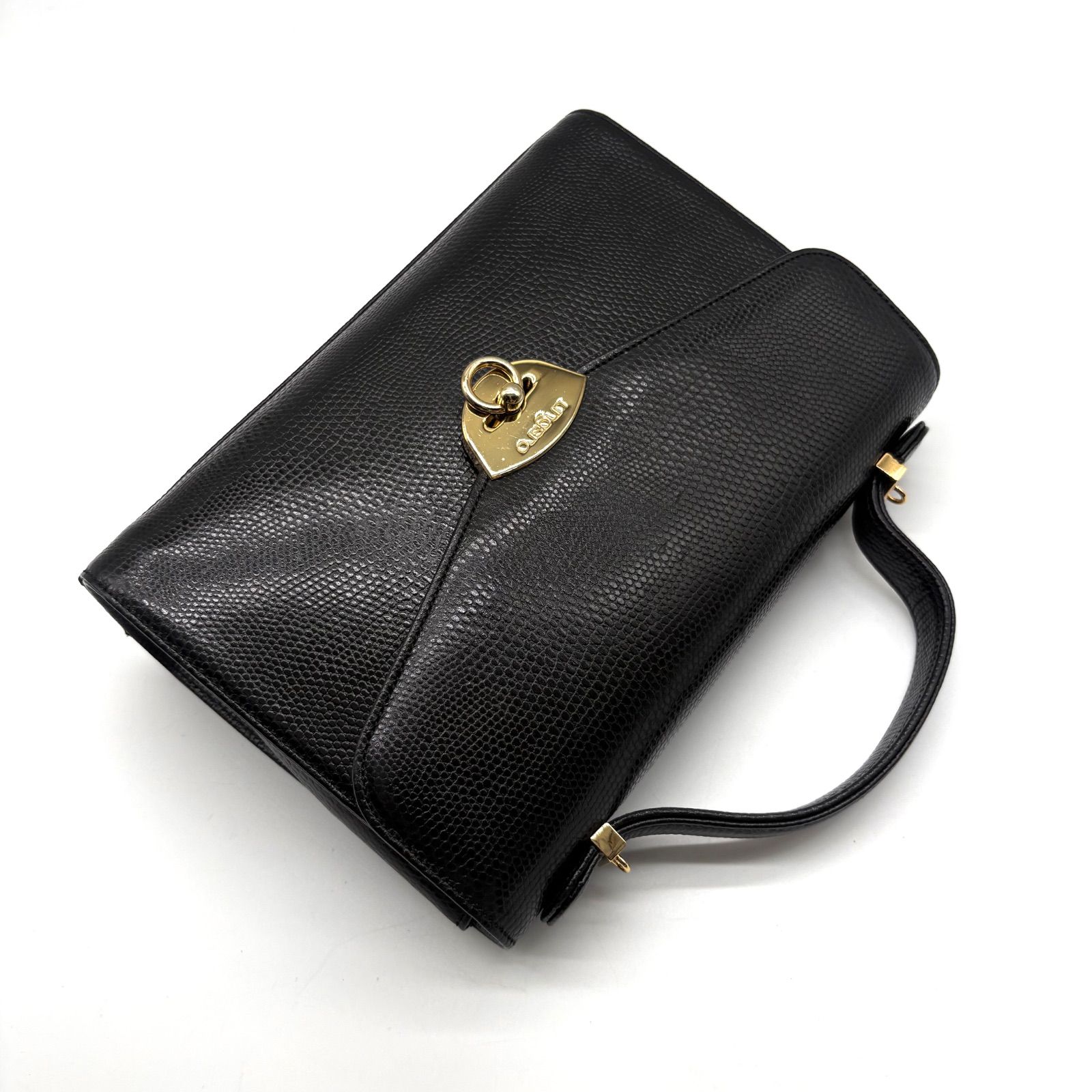 MB7756*ウンガロ Ungaro*2way金具*レザー ハンドバッグ/ワンハンドル 