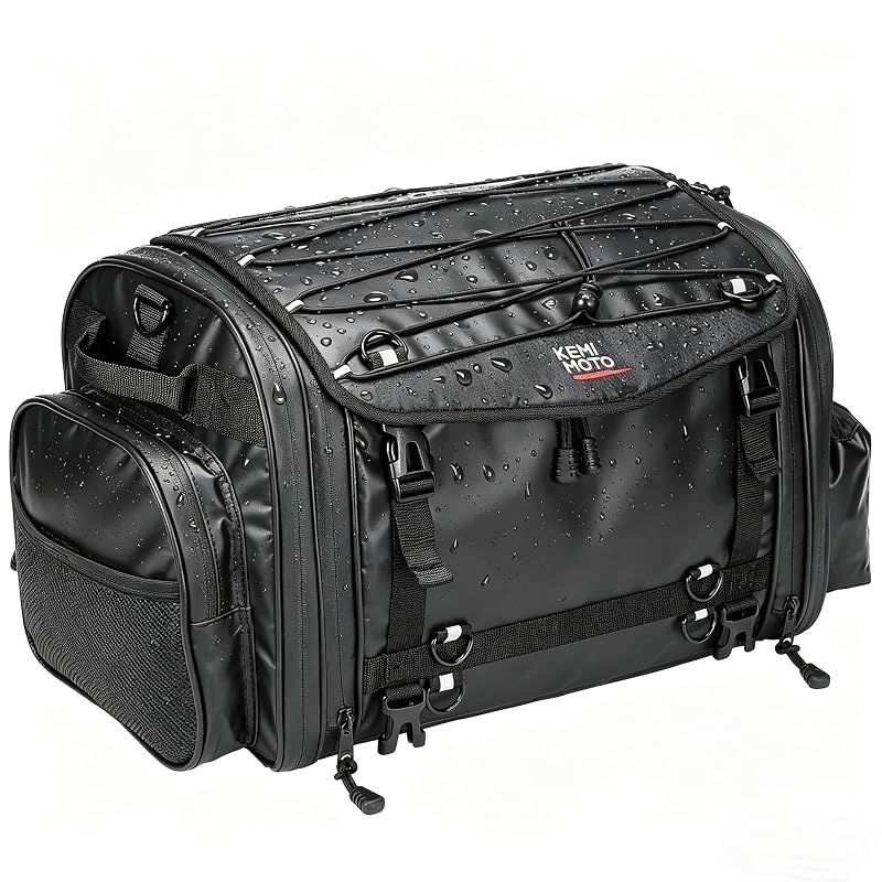 【新品】 【完全防水・浸水防止】KEMIMOTO シートバッグ 型崩れ防止構造 拡張機能あり 30-45L ツーリングバッグ レインカバー付き 止水ファスナー 防水素材 キャンピングシートバッグ 荷物固定ベルト付き 上部積載可能 着脱の容易さ バイク用品 KM 12,526円