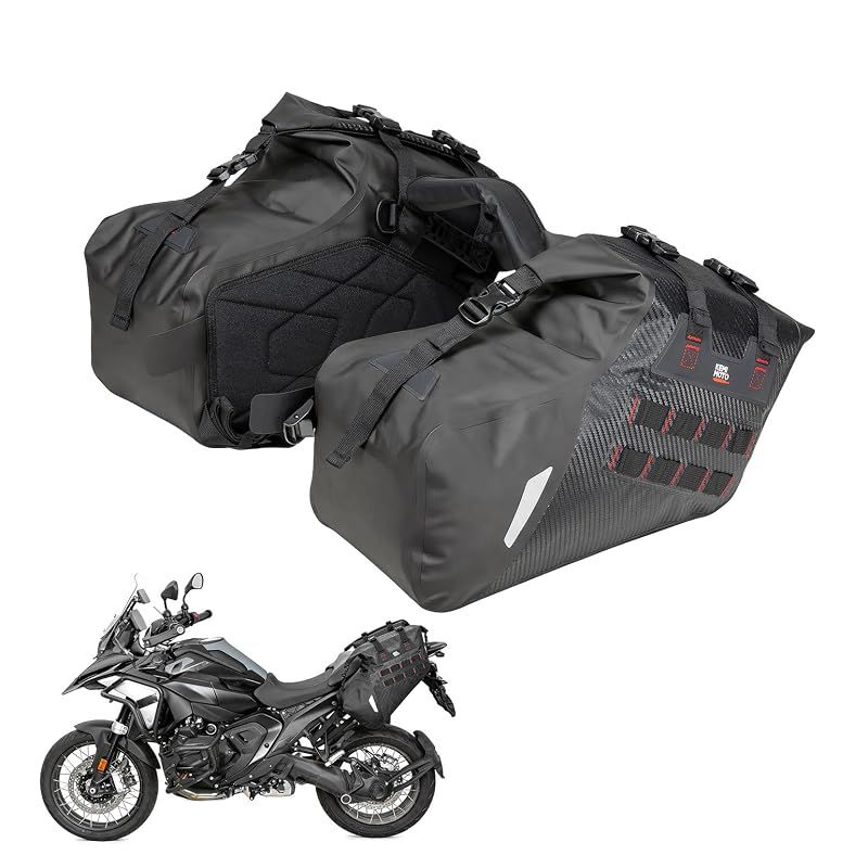 【新品】 KEMIMOTO バイク サイドバッグ 左右セット バイクバッグ 30L大容量 防水性高い ブラック KM1026
