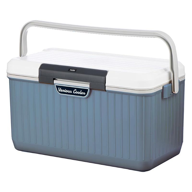 【新品】 サンカ べリアスクーラー 高性能な断熱材を採用 ワンプッシュオープン型クーラーボックス 24L 大型 ブルーグレー 保冷力の高いハードタイプ 蓋が外せてお手入れ簡単 作業台にもなるフラットなふた 2人で持ち運べる大きな持ち手 ショルダーベルト付き 釣
