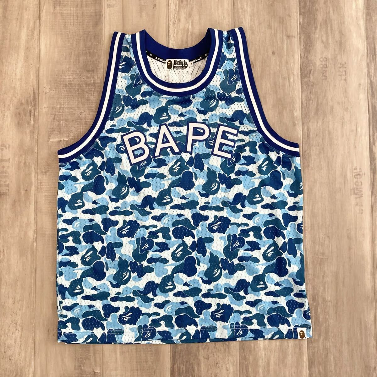 ABC CAMO BLUE BASKETBALL TANK TOP Mサイズ a bathing ape BAPE エイプ ベイプ バスケットボール タンクトップ 迷彩 ABCカモ y8946