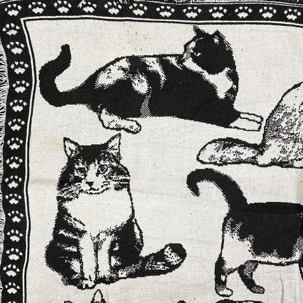 vintageラグ ブランケット マルチカバー タペストリー ネコ キャット