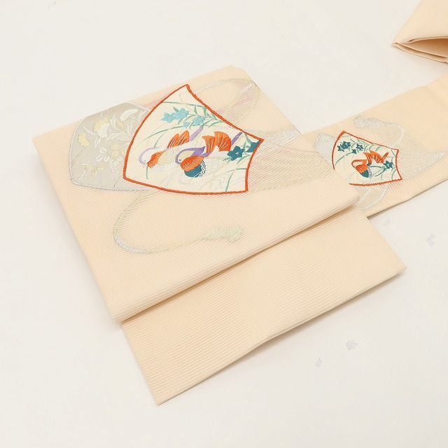 百華❀Y5332◇新品 夏着物 絽 鴛鴦 正絹 名古屋帯 - メルカリ
